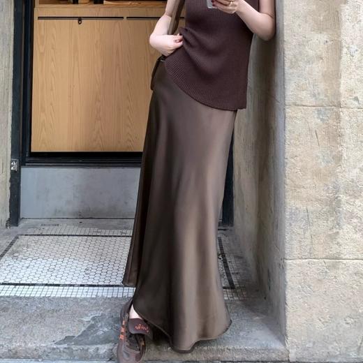 【ENXIMANE·醋酸珠光缎面半身裙】A字版型鱼尾裙 丝滑触感 包臀长裙子 商品图1