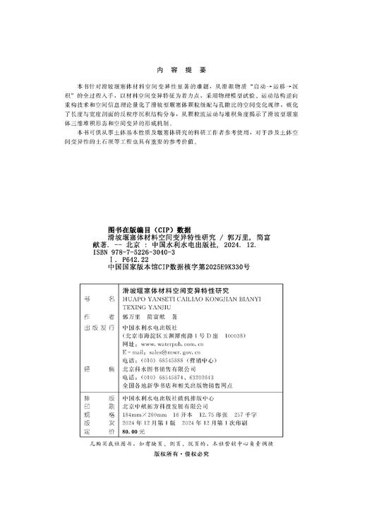 滑坡堰塞体材料空间变异特性研究 商品图2