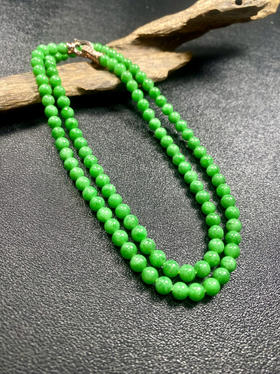 【FC0108】18K镶嵌翡翠阳绿项链  色泽阳绿  冰润细腻 贵气十足