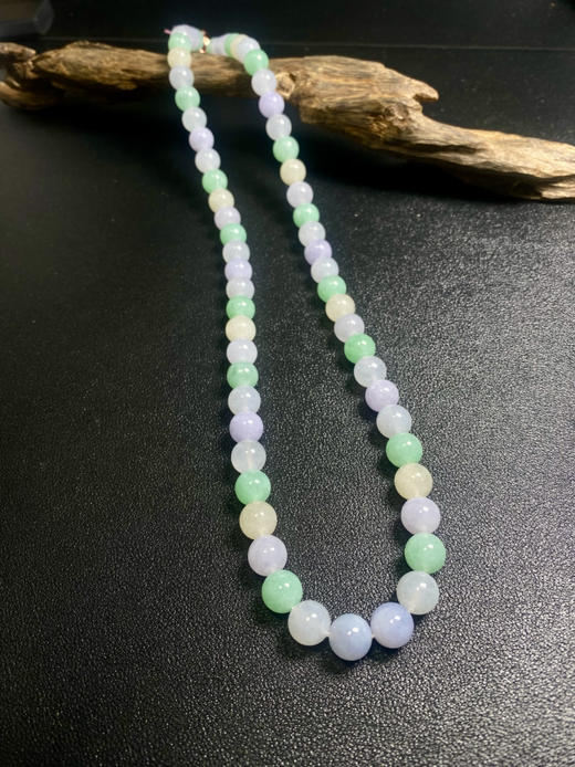 【FC0107】18K镶嵌翡翠多宝项链  珠圆玉润  冰润细腻 多巴胺系列 没拍出实物在美 商品图0