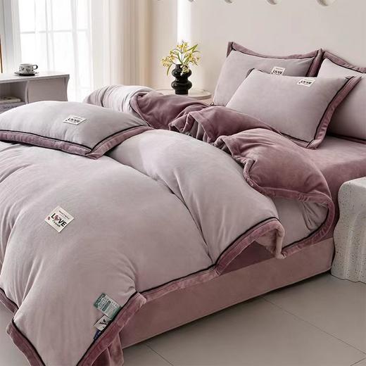 精选高克重纯色牛奶绒宽边四件套G110200001 商品图9