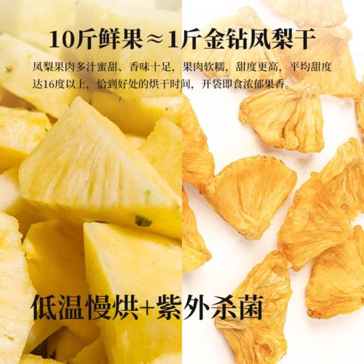 19.9元秒3袋硕果田间0添加手撕凤梨干精选海南树上熟金钻凤梨厚切烘烤10斤凤梨才能出1斤凤梨干果肉软糯带点嚼劲配料表干净基地直邮 商品图4
