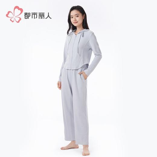 都市丽人睡衣40支棉混纺双面拉烫染家居服长袖长裤棉质套LHH1J8 商品图4