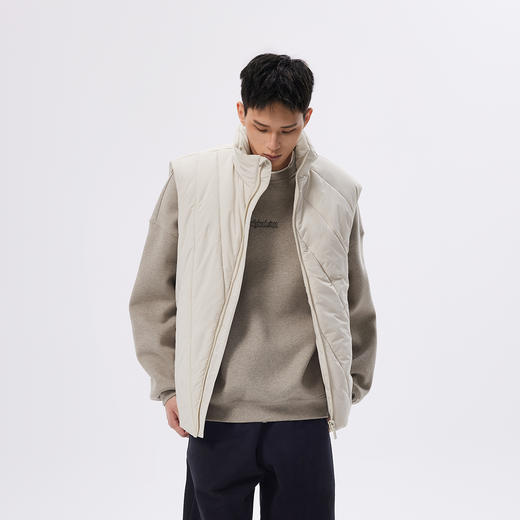 CHINISM赤尘 射线分割棉马甲男冬季新款加厚保暖男士立领无袖外套 商品图0