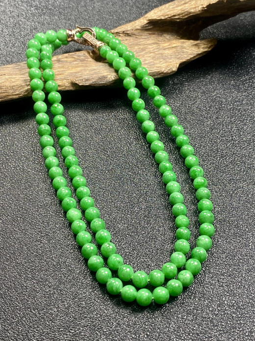 【FC0108】18K镶嵌翡翠阳绿项链  色泽阳绿  冰润细腻 贵气十足 商品图1