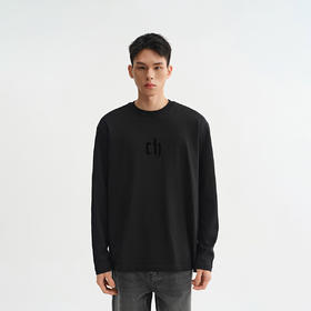 【商场同款】CHINISM赤尘 纯色印花长袖T恤男春季新款亲肤打底衫