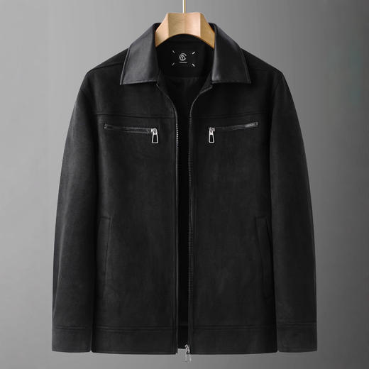 【DDT】大依优型大码男装翻领夹克休闲外套加肥加大百搭300斤茄克衫男肥佬宽松上衣 商品图1