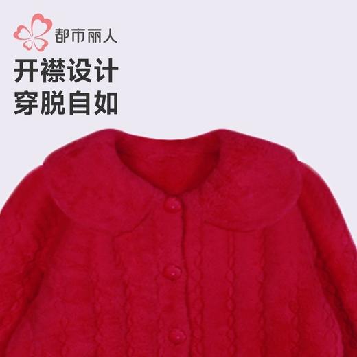 都市丽人女士睡衣女装法兰绒夹棉睡衣长袖长裤加厚夹棉套装LHH1S4 商品图2