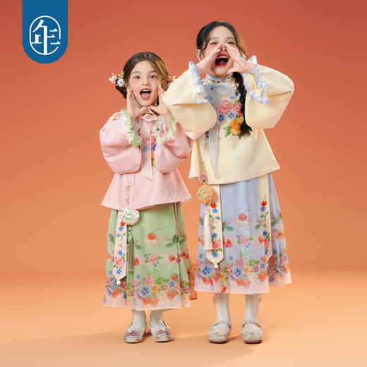 【花鼓隆咚汉服套装】年衣童装25秋季新款明制汉服中式礼服上衣半裙两件套花鼓隆咚汉服套装 商品图5