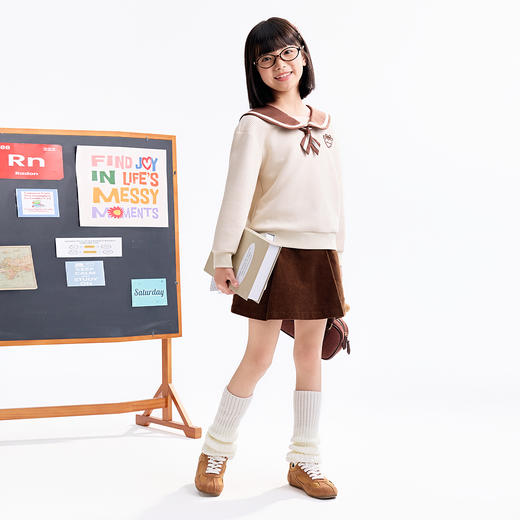 【实体店同款】女童翻领卫衣秋季新款安奈儿童装AG531301 商品图3