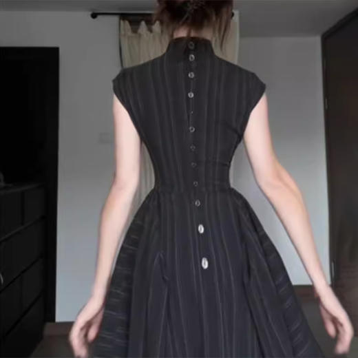 裁缝学苑AQ510新中式无袖立领旗袍纸样连衣裙女收腰大摆长裙图 商品图2