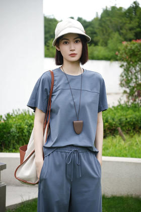 【高品质私服】【IC棉弹双面布T恤+长裤】修身立体剪裁版型，展现利落身形，无多余接缝，线条流畅G1506/G1507-CC【无标出货 介意慎拍】