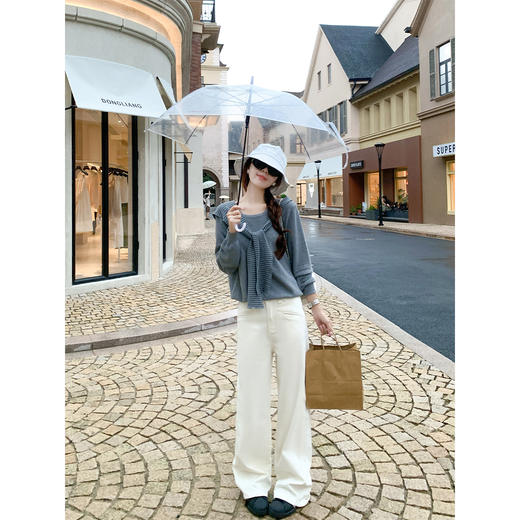 <曾小咸推荐>美式复古高级感直筒2色牛仔裤 商品图2