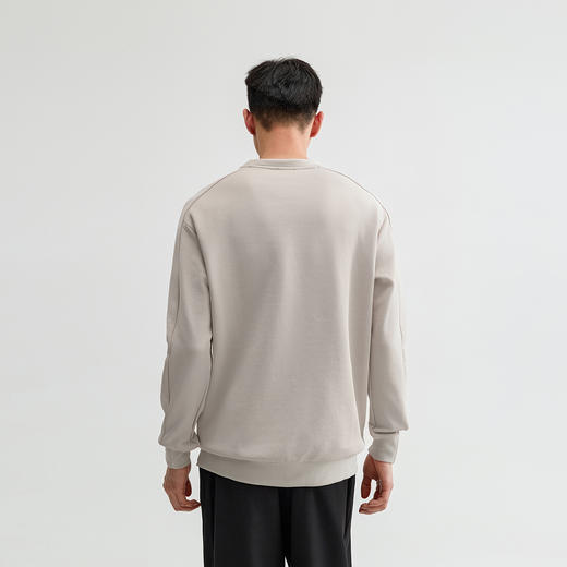 CHINISM折扣季 纯色290g圆领卫衣男春季新款潮流简约长袖套头上衣 商品图3