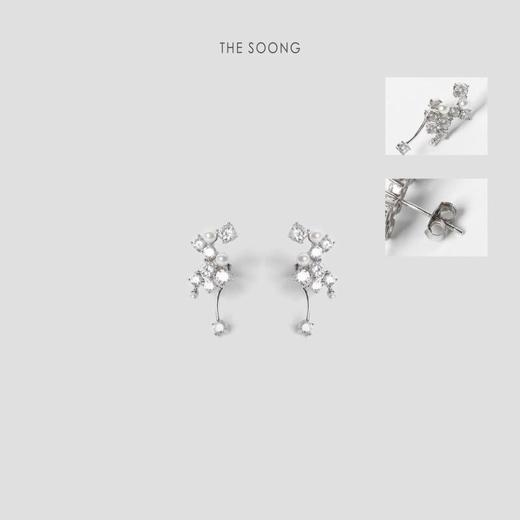 925银耳饰 THESOONG"满天星"法式匠心抛光手镶抗氧化耳环HWZB6995 商品图1