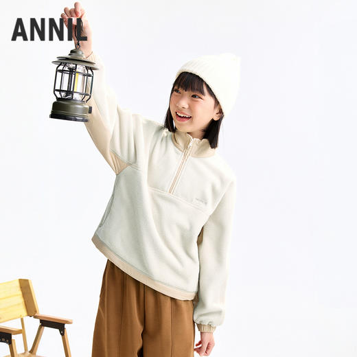 女童半开领长袖上衣秋季新款安奈儿童装EG531560 商品图1