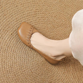 【预售5天】法式复古羊皮单鞋女浅口软底小皮鞋真皮玛丽珍豆豆鞋HCYYHD&6260