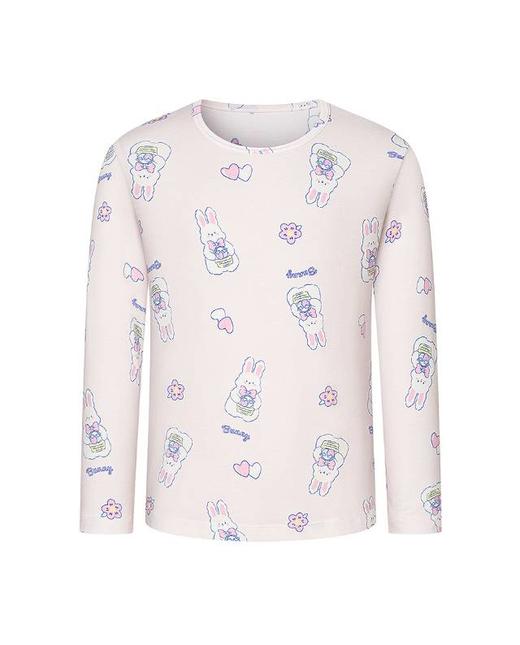 【春上新】8楼爱慕儿童Aimer Kids女孩奶皮花篮兔圆领长袖上衣AK172J761，吊牌价299元 商品图4