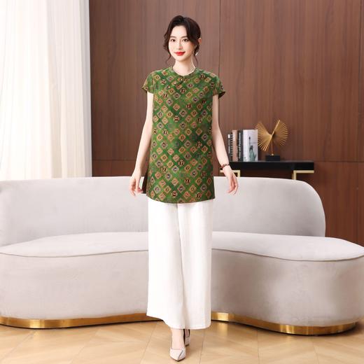 丁摩真丝香云纱花萝无袖新款奥黛新中式高级时尚100%桑蚕丝AL5675 商品图1