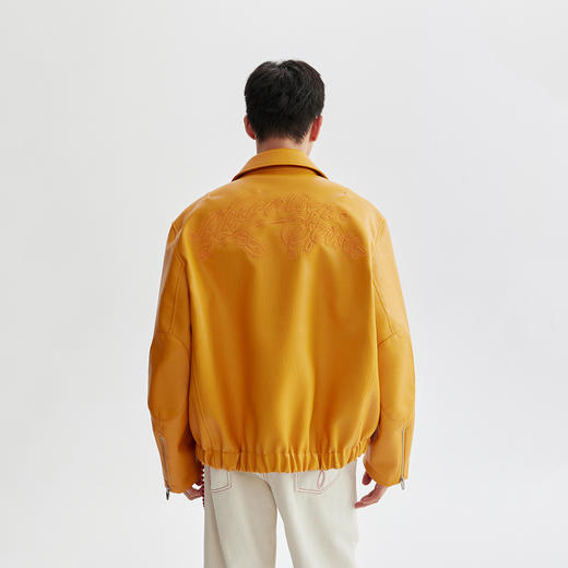 CHINISM赤尘 pu皮刺绣工装夹克男秋季美式机车防风男士休闲外套 商品图2