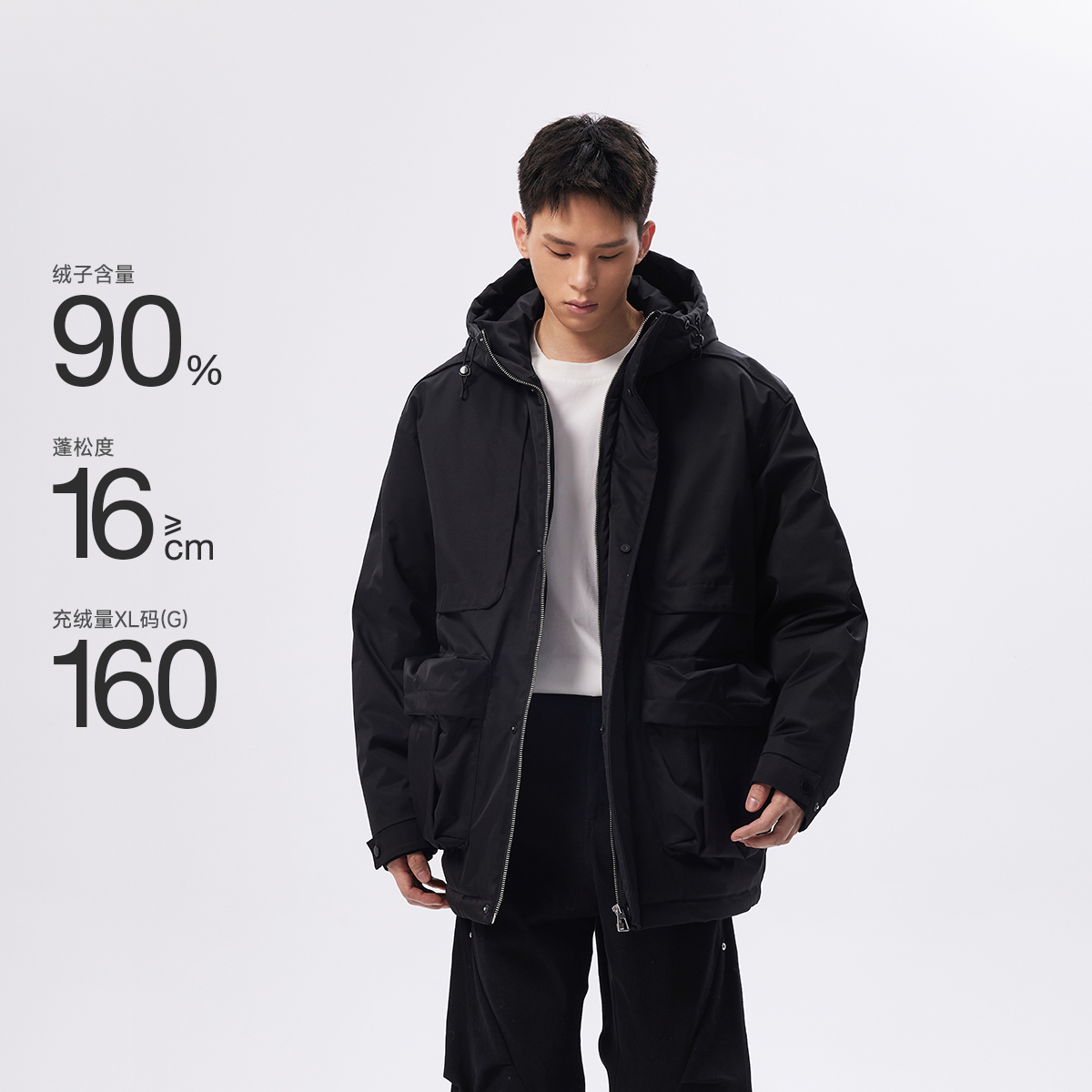 CHINISM折扣季 三防工装羽绒服男冬季新款加厚保暖中长款男士外套