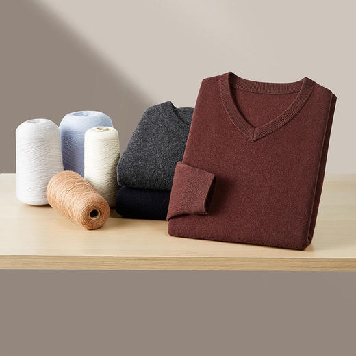 【DWP】大依优型大码男装秋季新款男士加肥加大码V领羊毛衫男胖子针织打底衫 商品图4