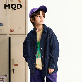 【MQD】童装男大童春秋季品学院风儿童潮酷休闲百搭牛仔衬衫外套