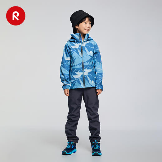 芬兰reima2025男女儿童中童拒风拒水抓绒保暖运动印花软壳夹克 商品图2