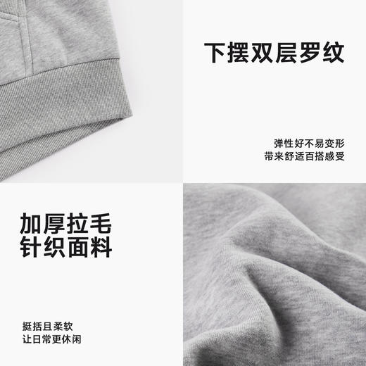 CHINISM赤尘 灰色连帽拉链开衫卫衣男冬季美式宽松加厚男士外套 商品图4