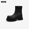 MIO米奥袜靴冬季新款圆头中跟厚底增高百搭弹力靴瘦瘦靴女靴M255652010 商品缩略图1