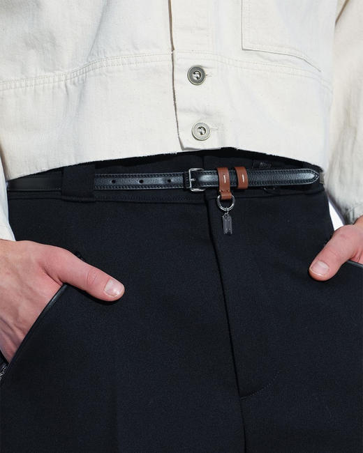 现货 THS-无 M6家 荔枝纹小牛皮细款腰带 CR234 商品图0