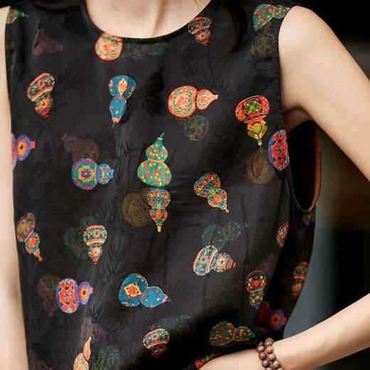 福芦花萝红云纱国风小衫【3-5天发货】纯植物染色+手工晾晒工艺 八宝葫芦纹美炸了！ 商品图2