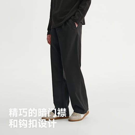 CHINISM赤尘 黑色绒感垂感西裤男冬季宽松直筒裤美式休闲男士裤子 商品图1