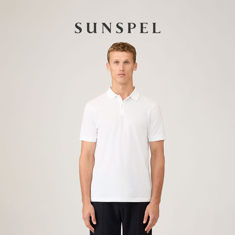 SUNSPEL男士经典款珠地棉网眼Polo衫都市商务通勤春夏