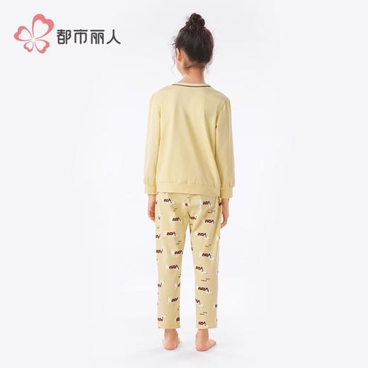 都市丽人男童女童可穿40支TC拉架睡衣家居服长袖长裤棉质JHH9D4 商品图3