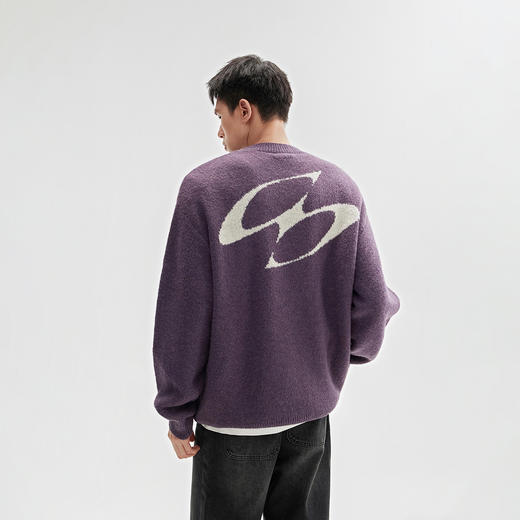 CHINISM赤尘 字母印花圆领毛衣男秋季宽松慵懒男士套头针织衫上衣 商品图1