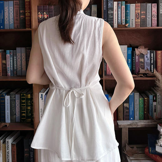 壁虎瑜伽【2508TZ395】扭结无袖衬衫套装【5天发货】 商品图5