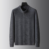 【DWP】大依优型大码男装秋冬新款羊毛衫男士加肥加立领保暖舒适弹力拉链开衫 商品缩略图10