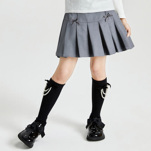 笛莎Deesha 2025秋季新款女童时尚学院风百褶半身裙 商品图1