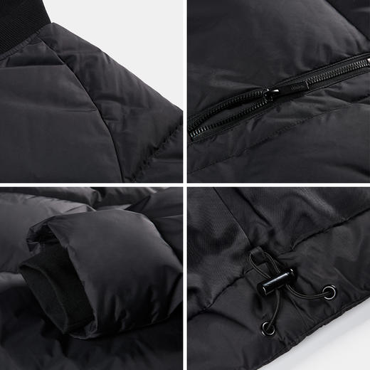 CHINISM赤尘 黑色棒球领短款羽绒服男冬季加厚飞行夹克面包服外套 商品图4