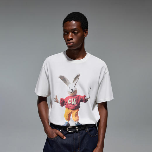 【商场同款】CHINISM赤尘 趣味数码印花短袖T恤男2025夏季半袖 商品图2