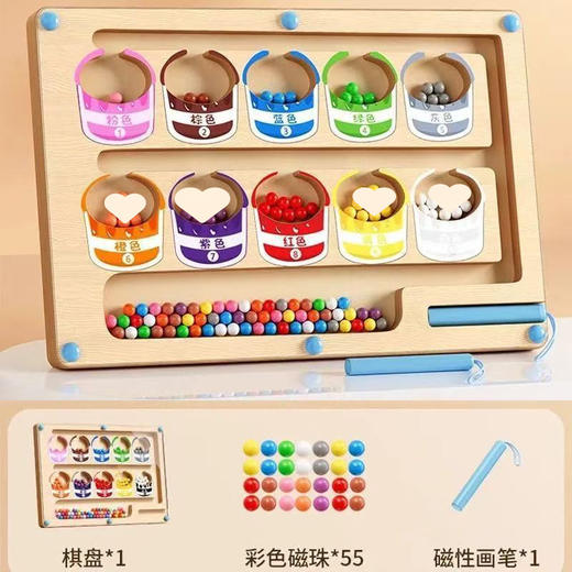 大号加厚！【玩法丰富，趣味性强！】一体化密封设计 不怕误食 磁力迷宫走珠 3到6岁儿童益智 专注力训练 磁性玩具 2-4岁宝宝练注意力-QB 商品图4