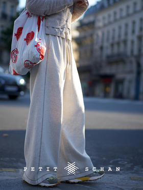 PETIT SCHAN小闪 CLO#885 Drift through 浮游 棉麻松紧腰直筒卫裤