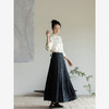 牧衣游原创 重磅27姆米提花丝麻半裙宽松复古黑色马面裙 松子落 商品缩略图1