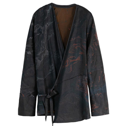 牧衣游原创 19姆米大漆香云纱外套轻薄禅意复古新中式开衫 涌云 商品图4