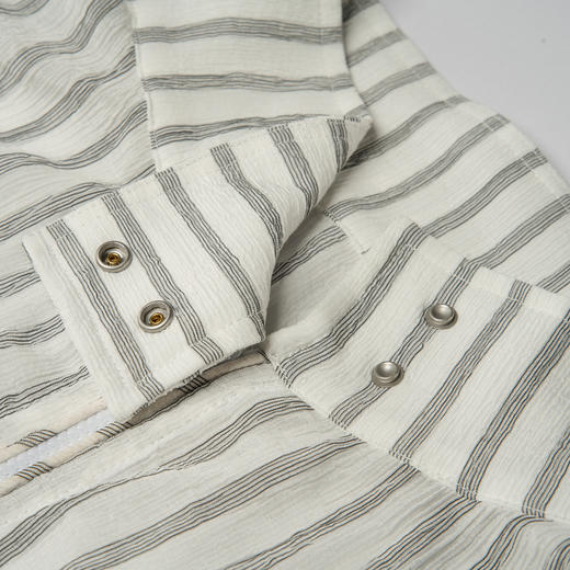 谜底无袖上衣女2025夏新款通勤风气质宽松条纹拉链衬衫25BMS5009 商品图3