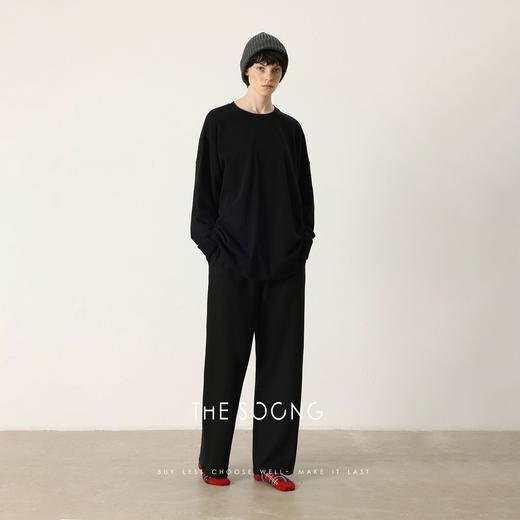 HESOONG"静感松弛"定制麻棉混纺空气感松紧中腰休闲裤HWKZ7468 商品图2