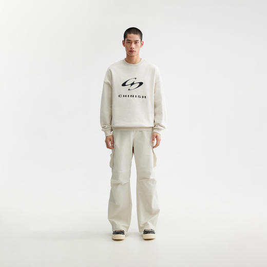 CHINISM赤尘 黑色工装裤男直筒宽松男士褶皱休闲裤 商品图2