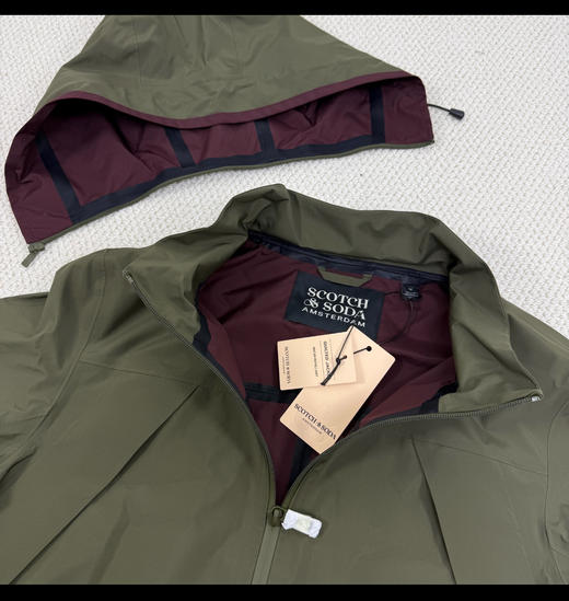 荷兰小苏打 元单 防泼水中长款 压胶冲锋衣外套 WT862 商品图1