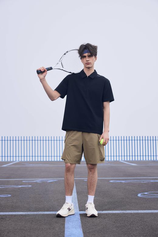 丛绒 尼恩半拉链Polo短袖 凉感抗菌舒适透气户外通勤纯色翻领T恤 商品图4